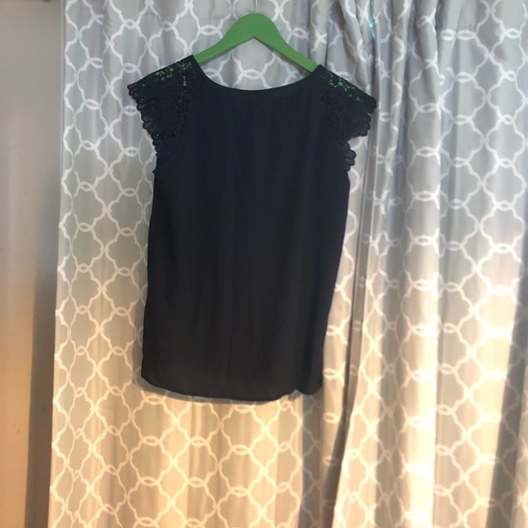 Anthropologie Philosophy Navy pretty top - Picture 3 of 3